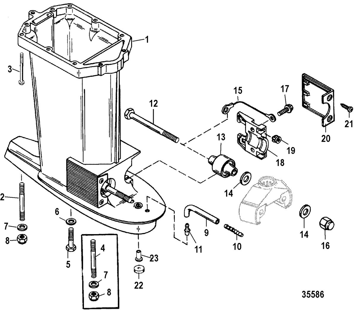 MERCURY/MARINER 55/60/45 JET/60 BIGFOOT (2-STROKE) Driveshaft Housing