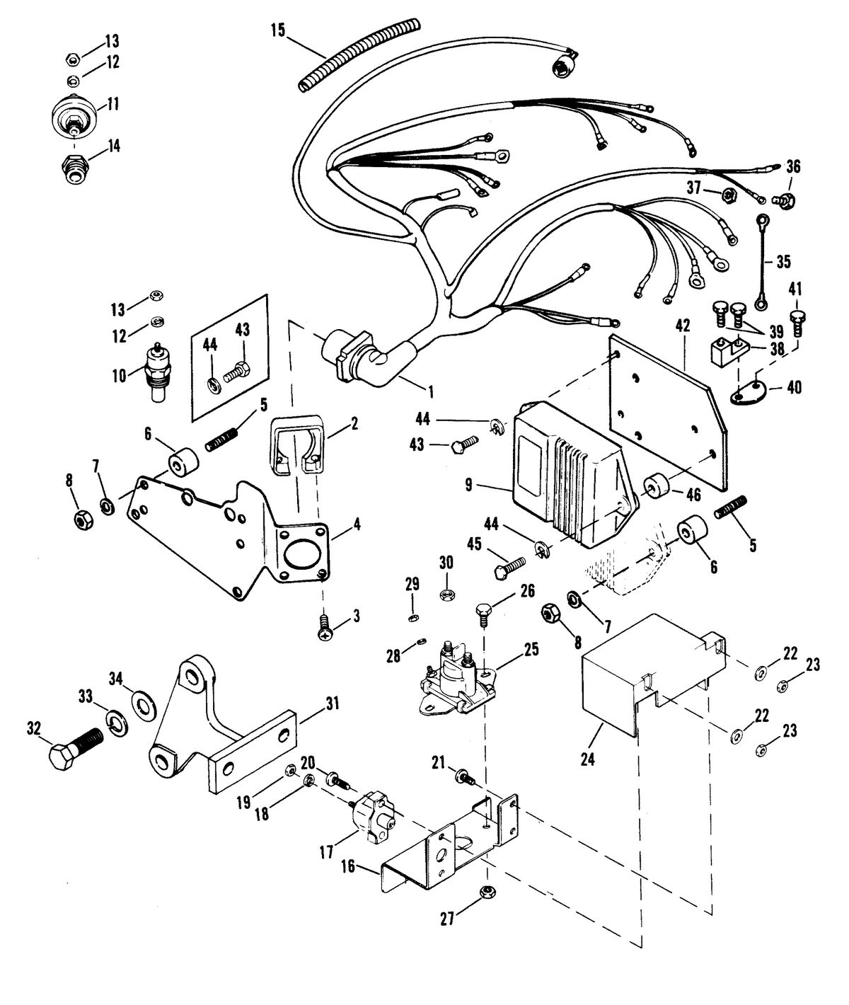 MERCRUISER 370 H.P. TRS ENGINE (CARD 37) WIRING HARNESS, ELECTRICAL AND IGNITION