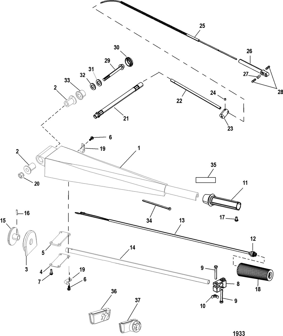 MERCURY/MARINER 75/90 (4-STROKE) Steering Handle Kit
