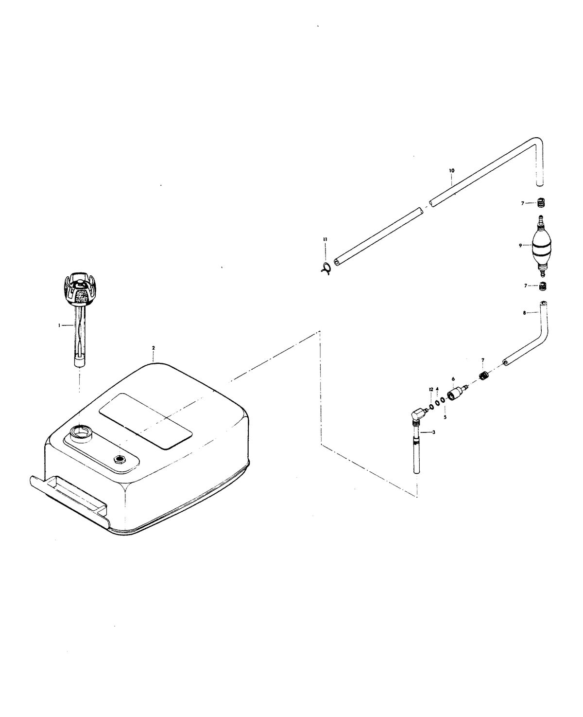 CHRYSLER 105 H.P. FUEL TANK AND LINE