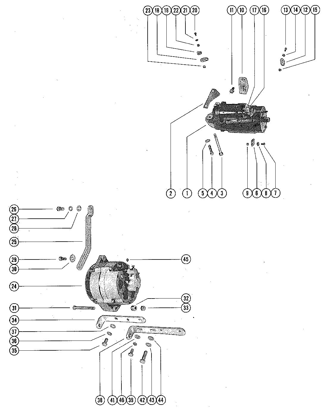 MERCRUISER 110 ENGINE STARTER MOTOR AND ALTERNATOR