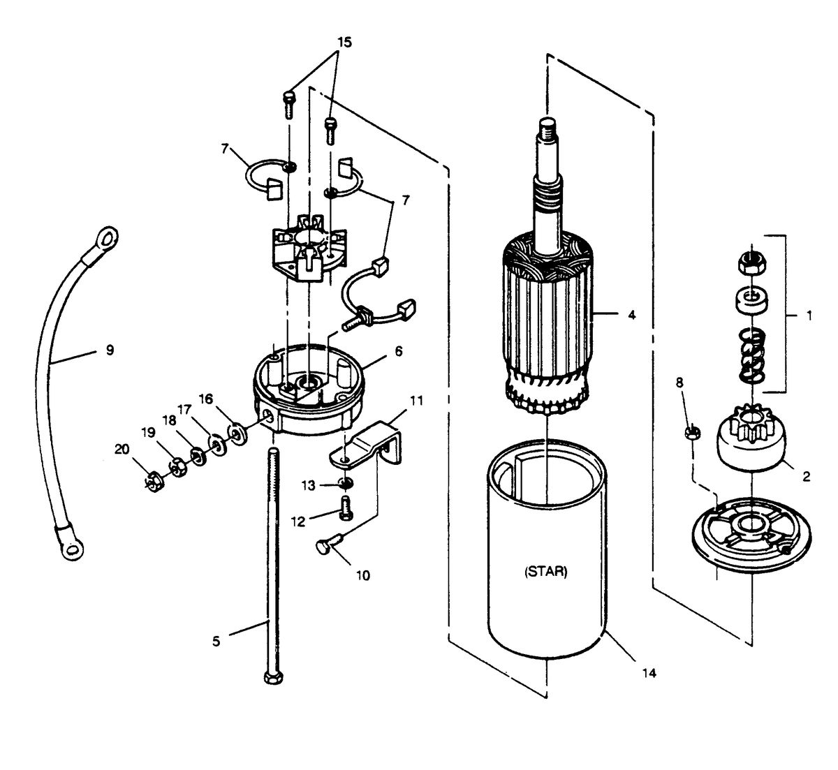 FORCE FORCE 1989 85 H.P. "B" MODEL L-DRIVE STARTER