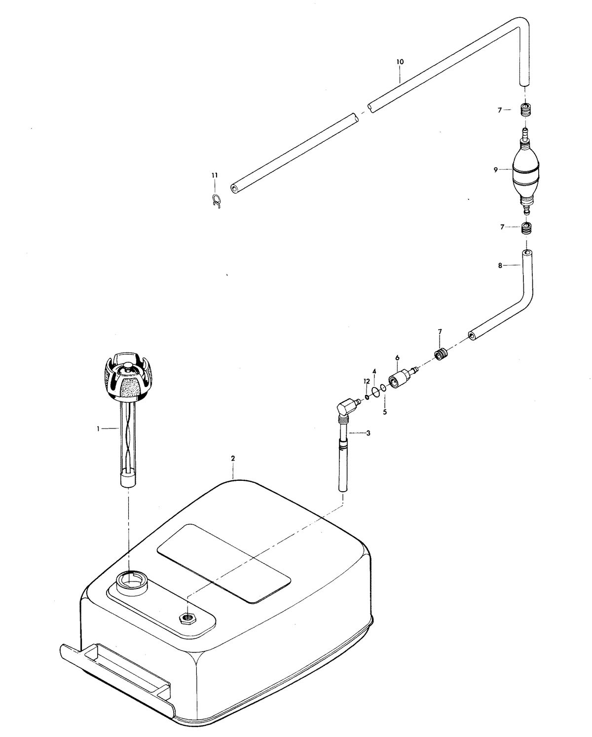 CHRYSLER 75 H.P. FUEL TANK AND LINE