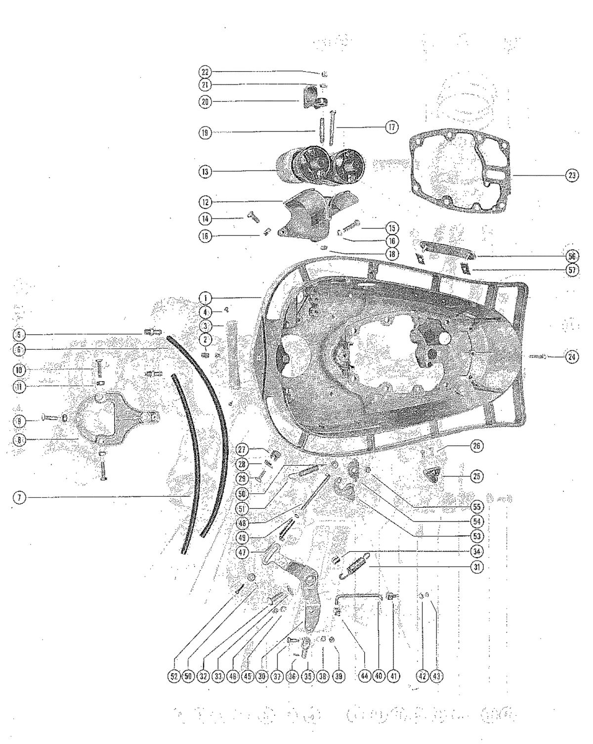 MERCURY MERC 600, 600 EL BOTTOM COWL ASSEMBLY