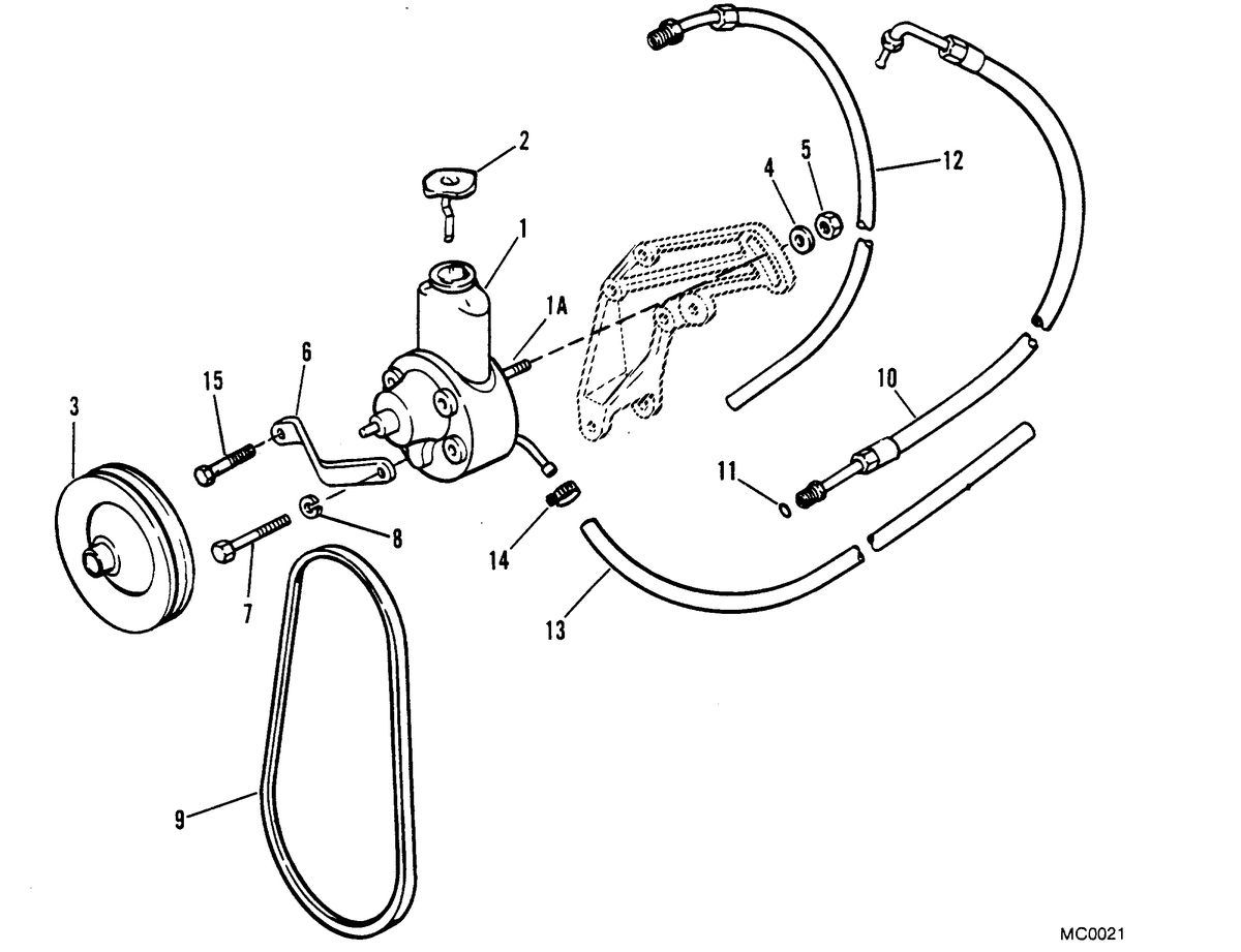 MERCRUISER 300 TEMPEST (MR/TR) ENGINE POWER STEERING COMPONENTS