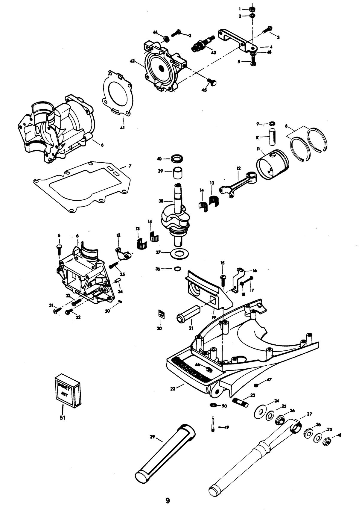 CHRYSLER 4 H.P. POWER HEAD & SUPPORT PLATE