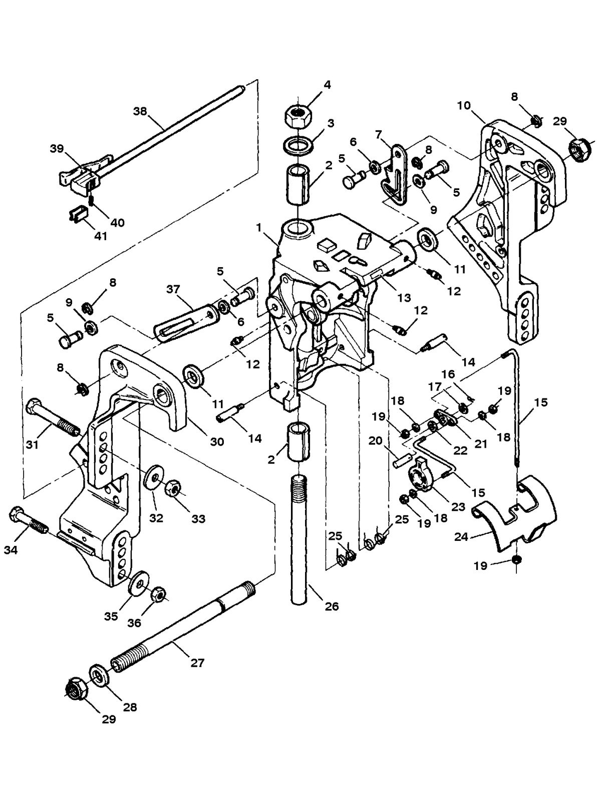 FORCE FORCE 75 H.P. SWIVEL BRACKET/STERN BRACKETS (MANUAL TILT MODELS)