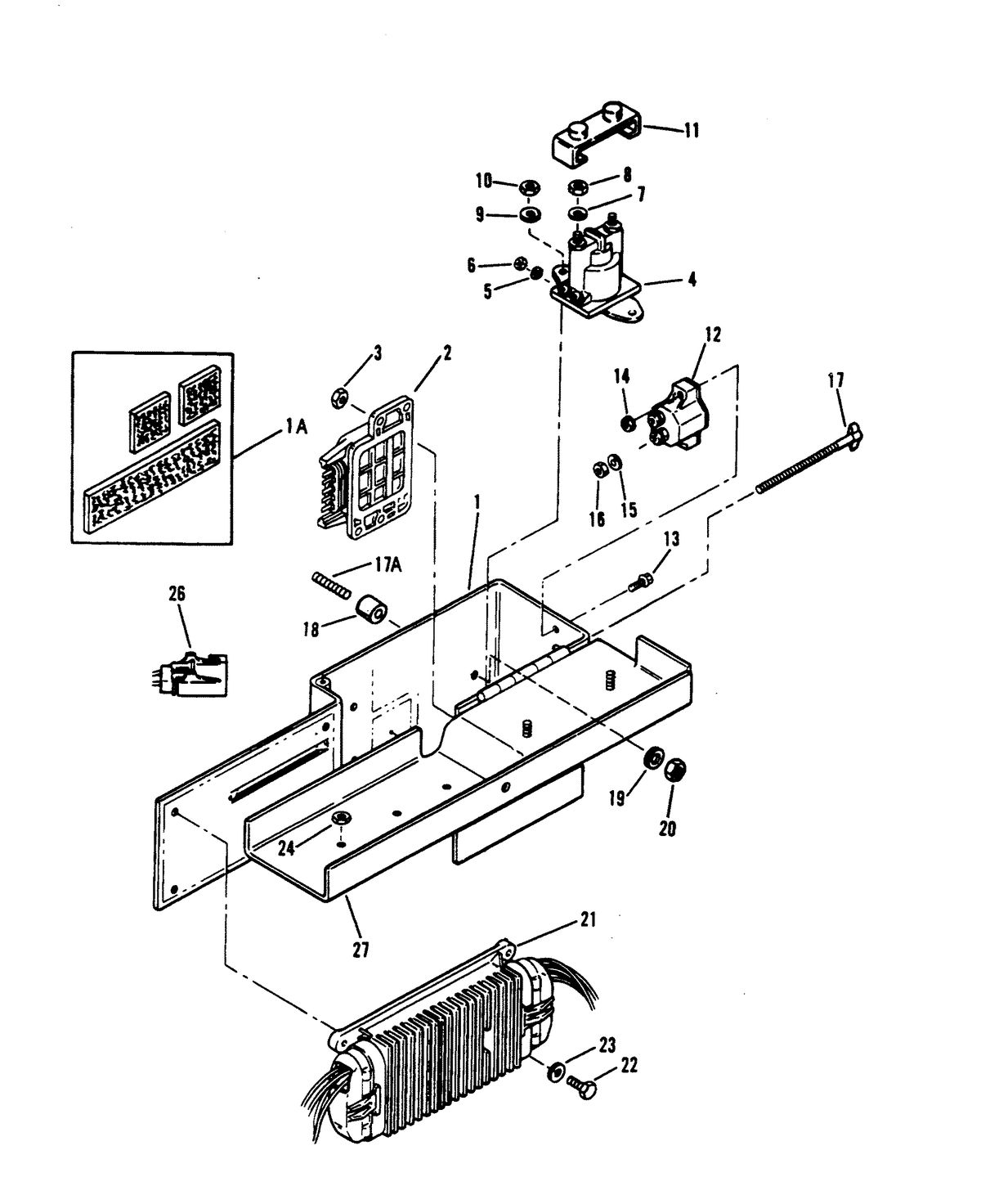 MERCRUISER 5.7L (ALPHA) (EFI-TBI)5.7L (BRAVO) (EFI-TBI) ENGINE ELECTRICAL BOX AND COMPONENTS