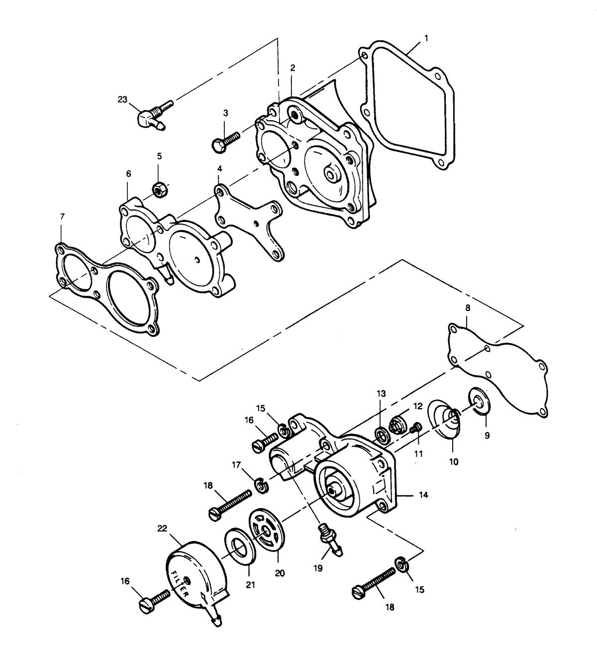FORCE FORCE 1990 90 H.P. "B" MODELS FUEL PUMP