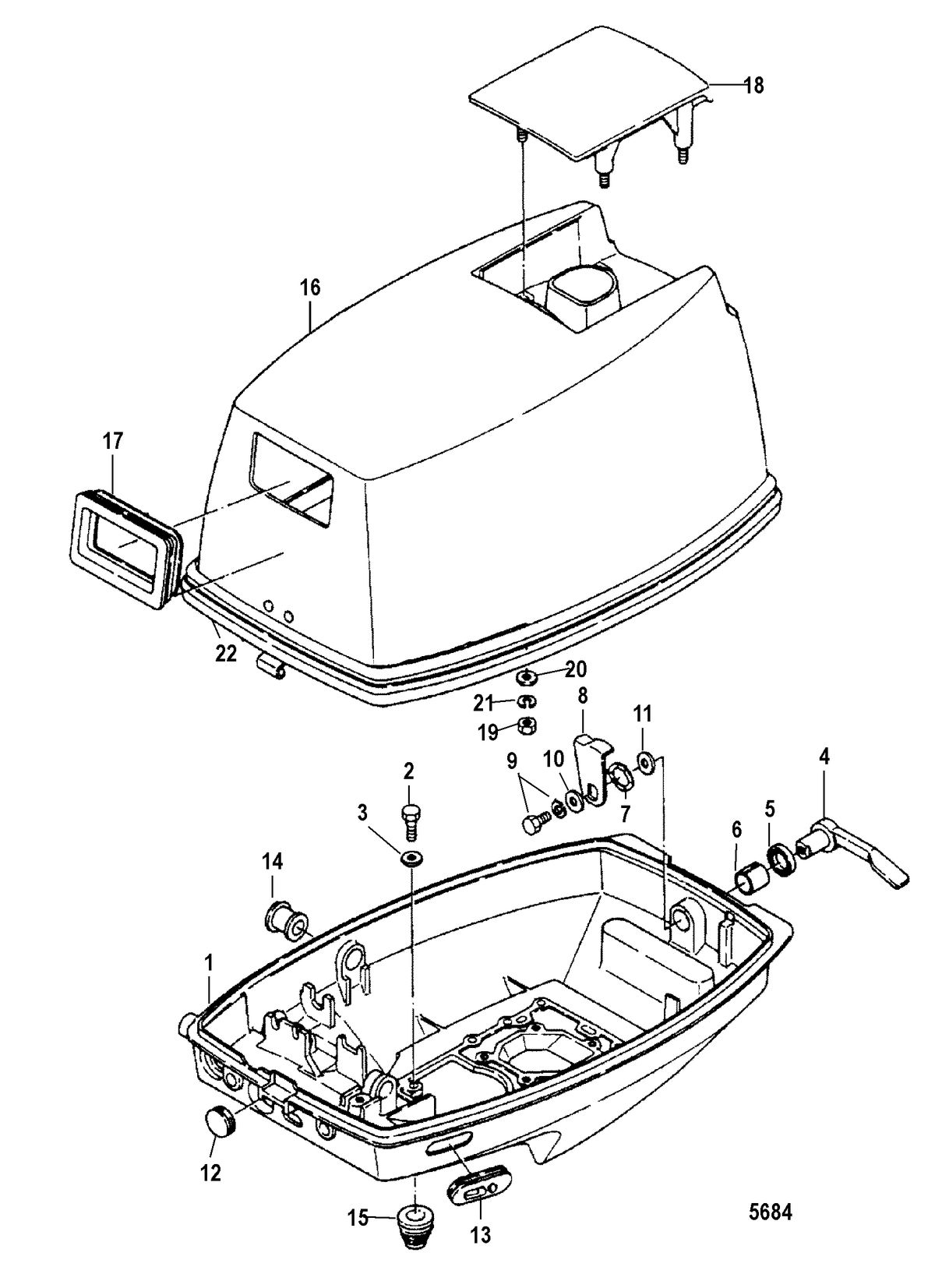 MERCURY/MARINER 8HP SEAPRO/ 9.8 HP INTERNATIONAL Cowling