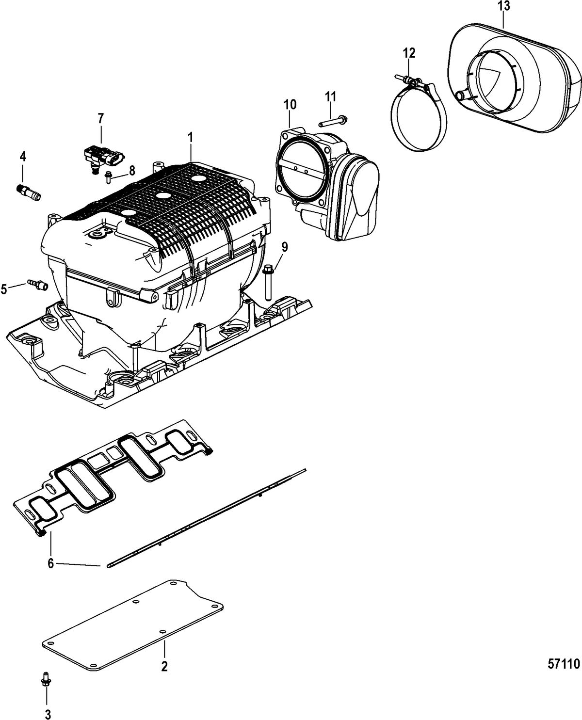 MERCRUISER 4.5L MPI ALPHA/BRAVO Intake Manifold Assembly