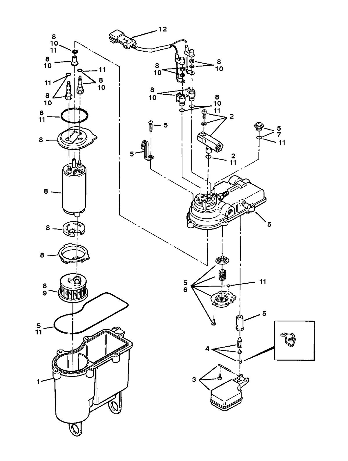 MERCRUISER MIE 454 MAG MPI SKI (GEN VI) VAPOR SEPARATOR TANK