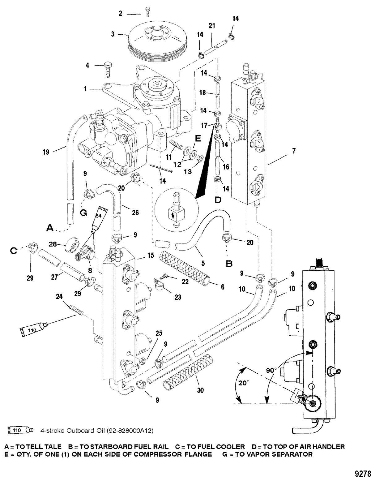 MERCURY/MARINER 135 / 150 DFI (2.5L) Fuel Rails