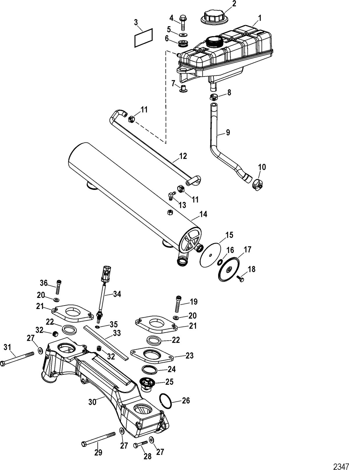 RACE STERNDRIVE 525 EFI Closed Cooling System Components