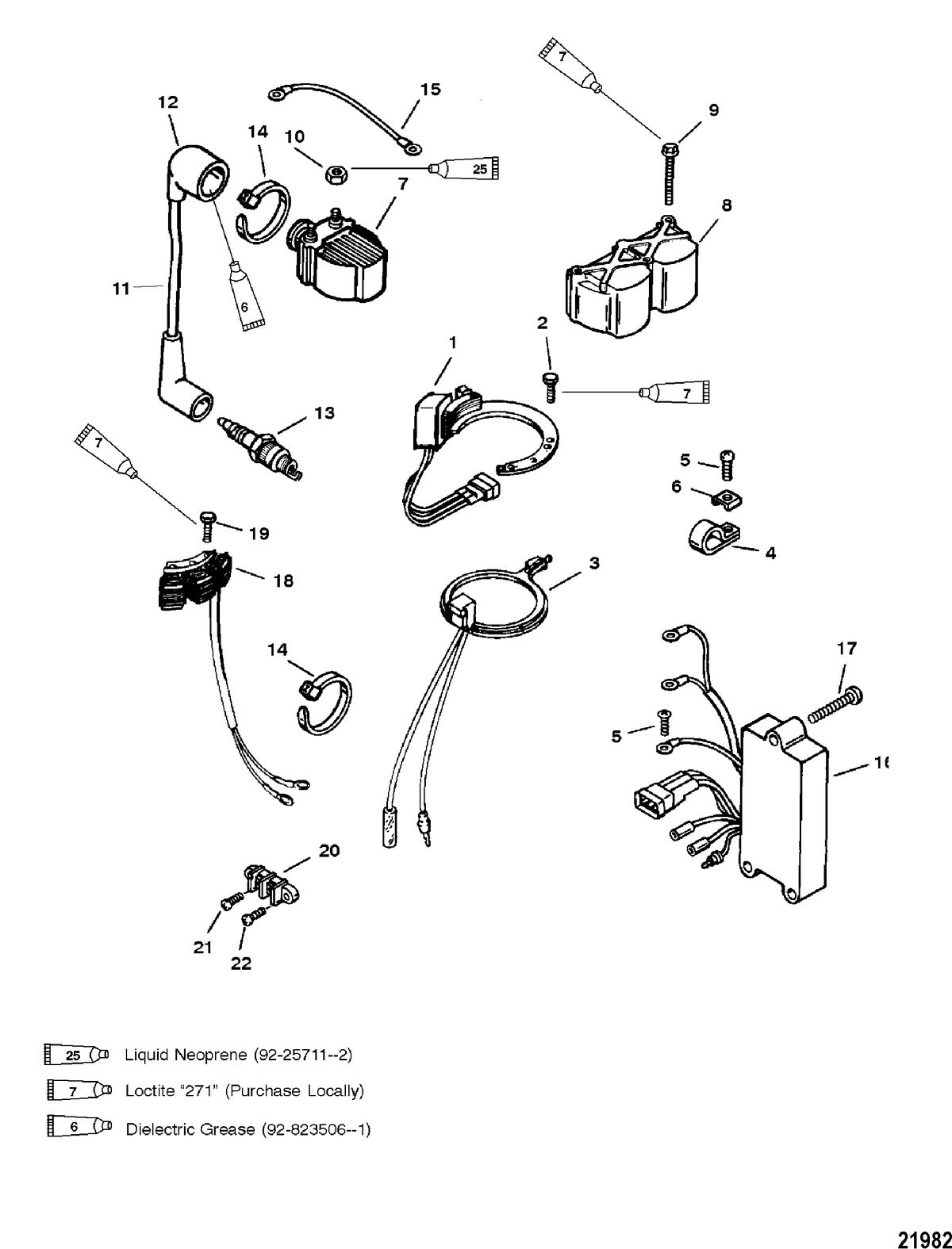 MERCURY/MARINER SEA PRO/MARATHON 15 H.P. Ignition/Electrical Components