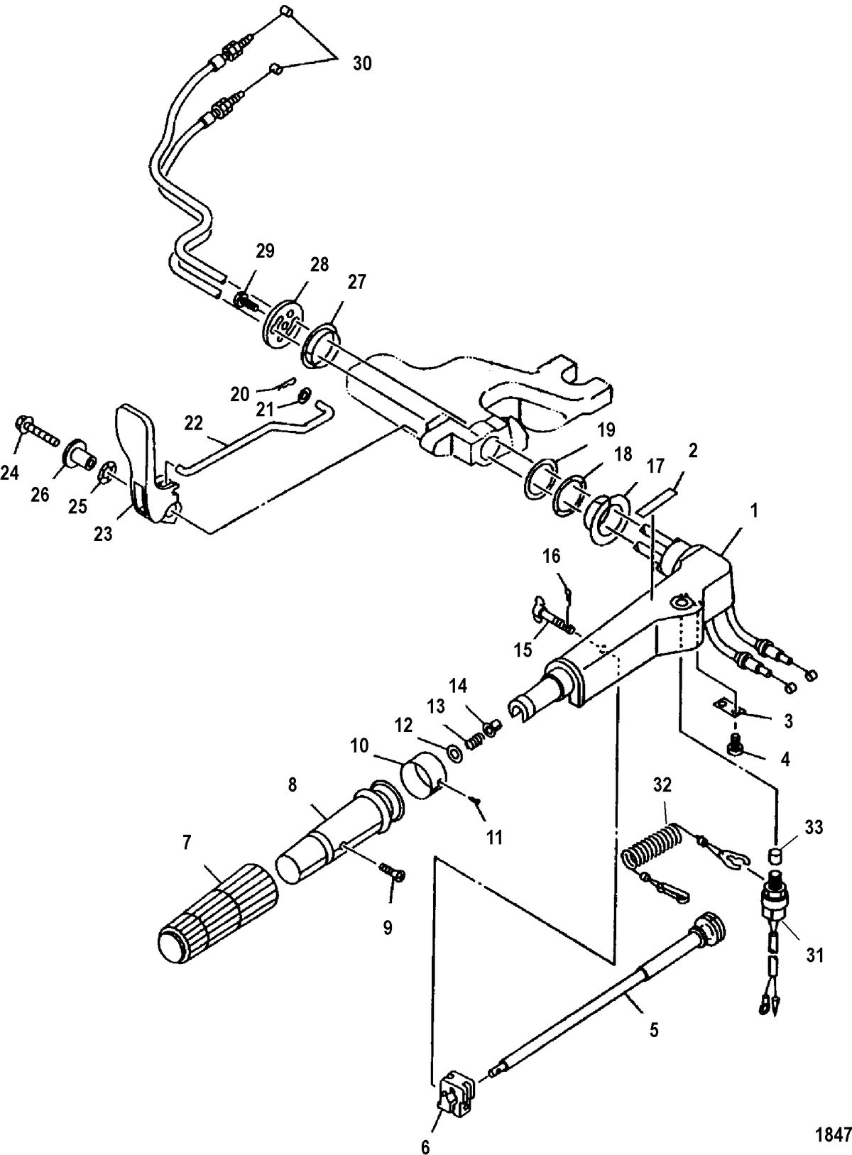 MARINER 15HP KEROSENE STEERING HANDLE