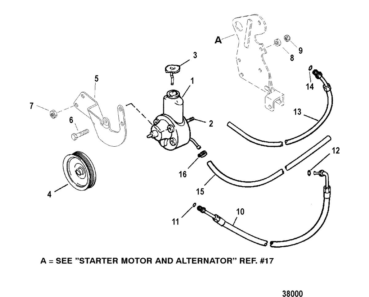 MERCRUISER 4.3 LX/LXH ALPHA AND BRAVO (GEN +) POWER STEERING COMPONENTS