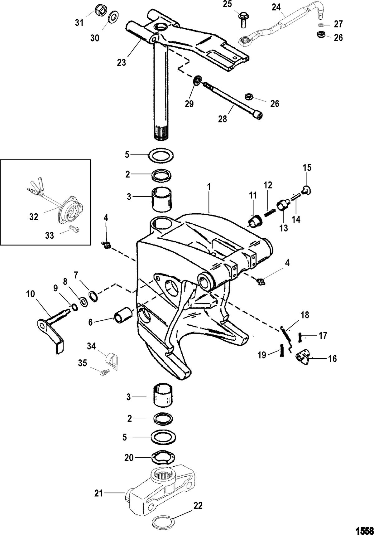 RACE OUTBOARD 250 XS(3.0L DFI) Swivel Bracket(Heavy Duty)
