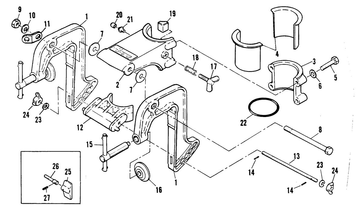 MARINER 2 H.P. CLAMP AND SWIVEL BRACKET