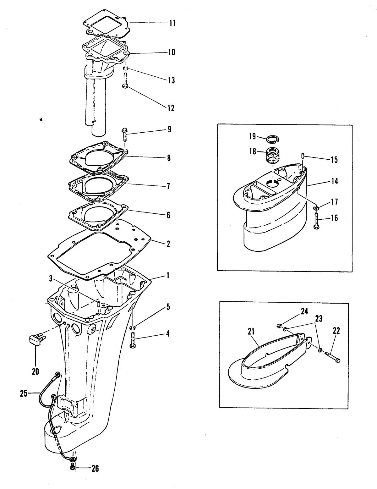 MERCURY/MARINER 15 H.P. W/MARATHON DRIVESHAFT HOUSING