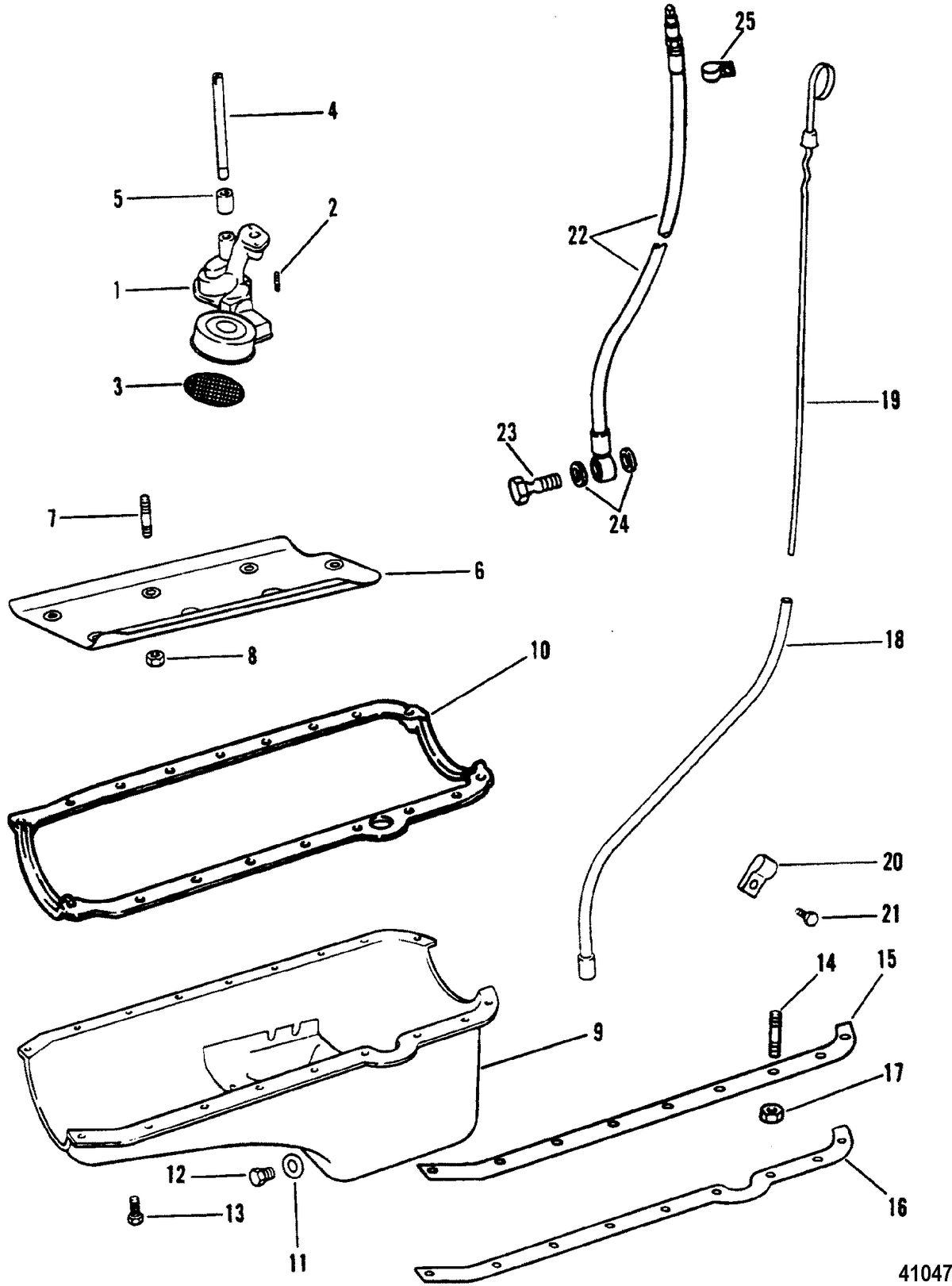 MERCRUISER 5.7L COMPETITION SKI ENGINE Oil Pan & Oil Pump