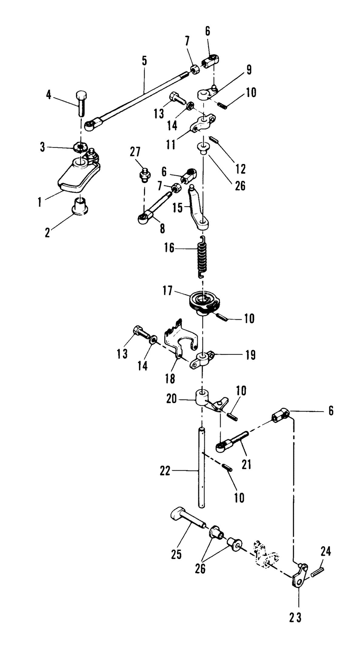 MARINER MARINER 40A HORSEPOWER THROTTLE CONTROL