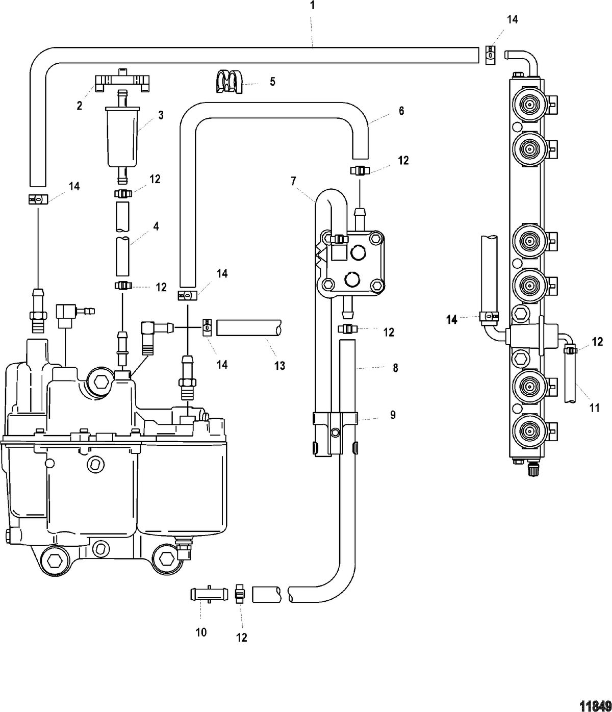 RACE OUTBOARD PARTS MANUAL 300X (3.0L EFI) PRO MAX Fuel System