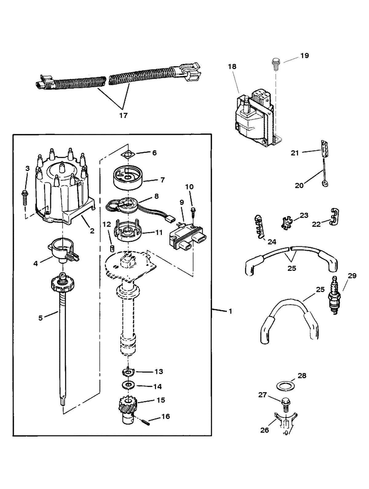 MERCRUISER 350 MAG MPI BRAVO DISTRIBUTOR AND IGNITION COMPONENTS