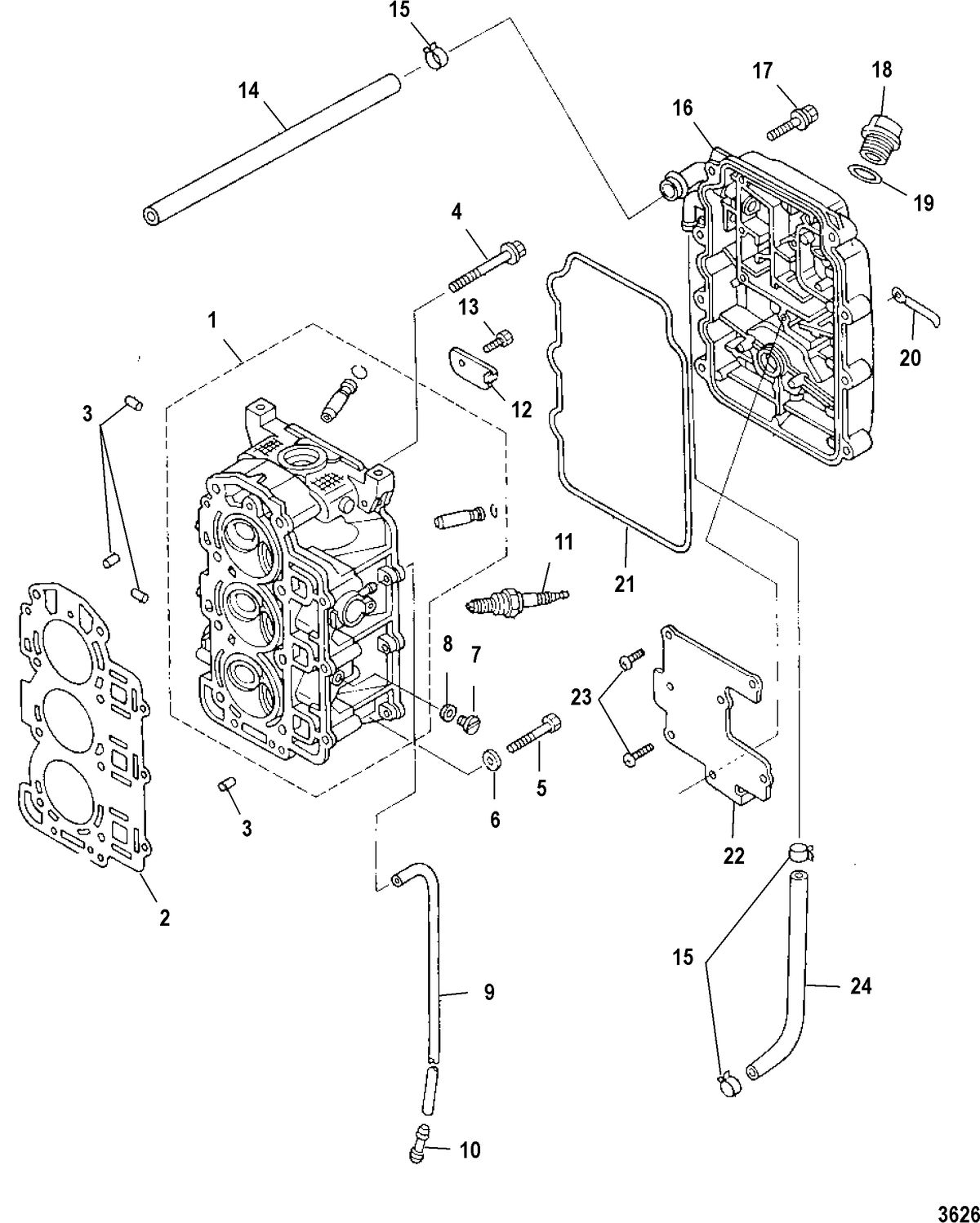 MERCURY/MARINER 25HP SEAPRO 4-STROKE INTERNATIONAL Cylinder Head