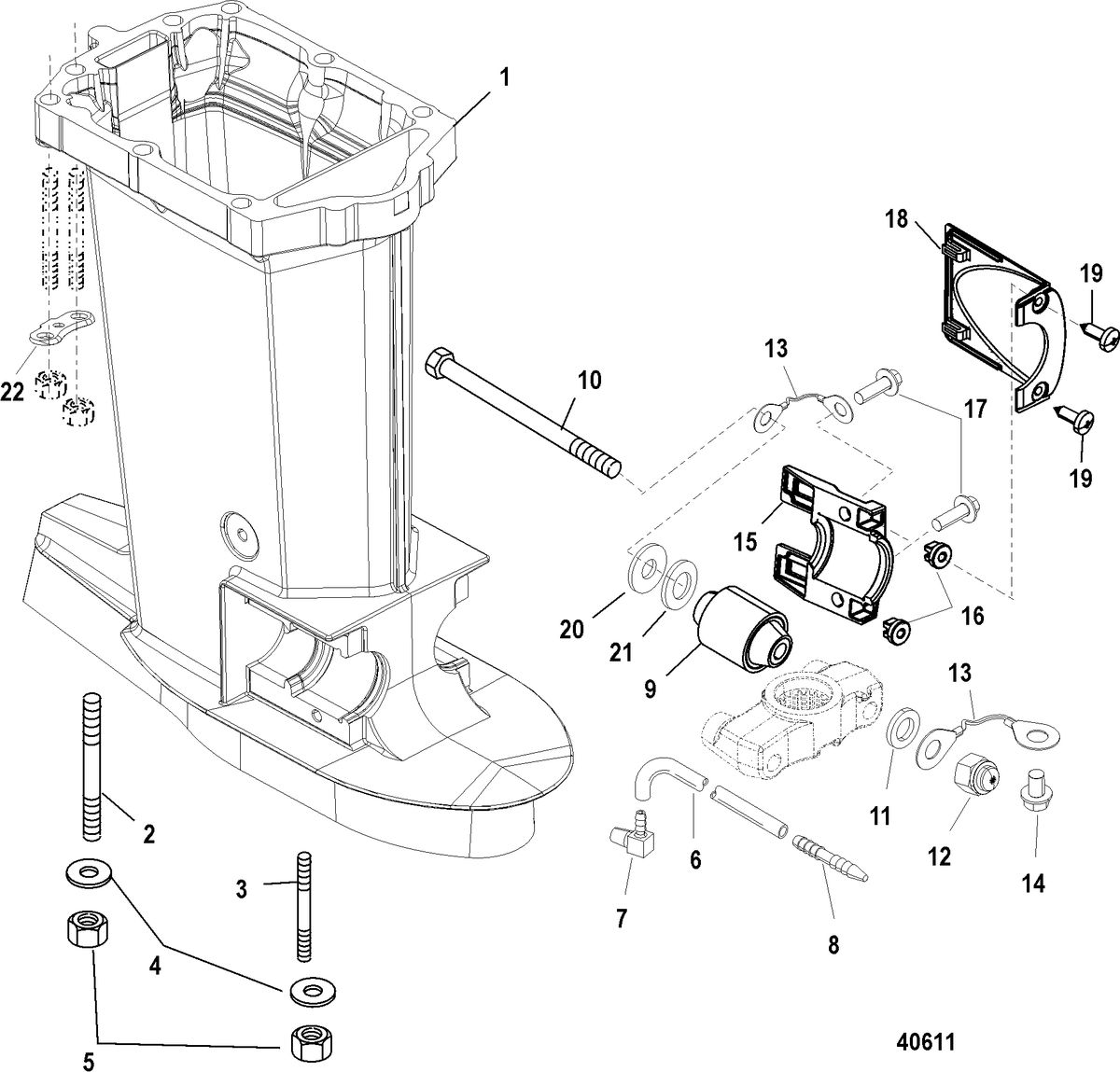 MERCURY/MARINER 115 PRO XS 1.5L - 3 CYLINDER Driveshaft Housing