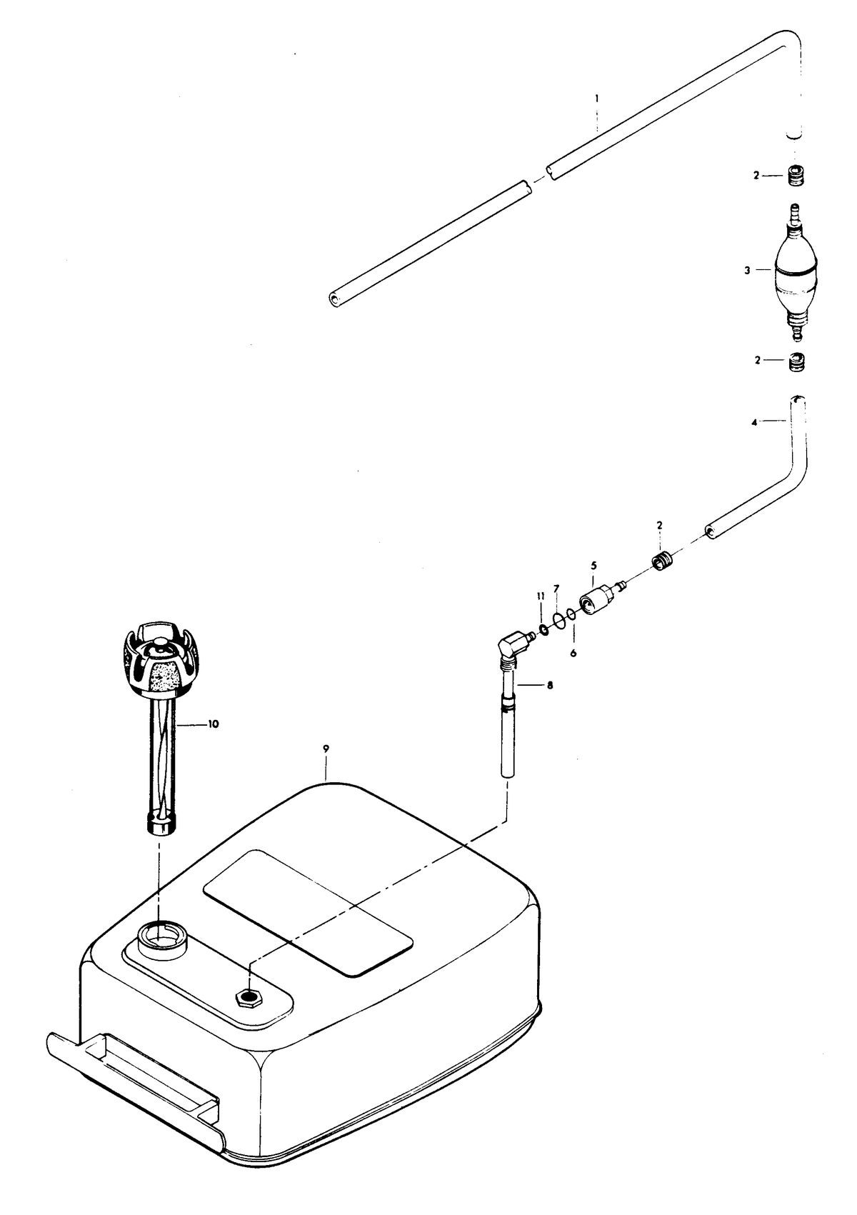 CHRYSLER 55 H.P. FUEL TANK AND LINE