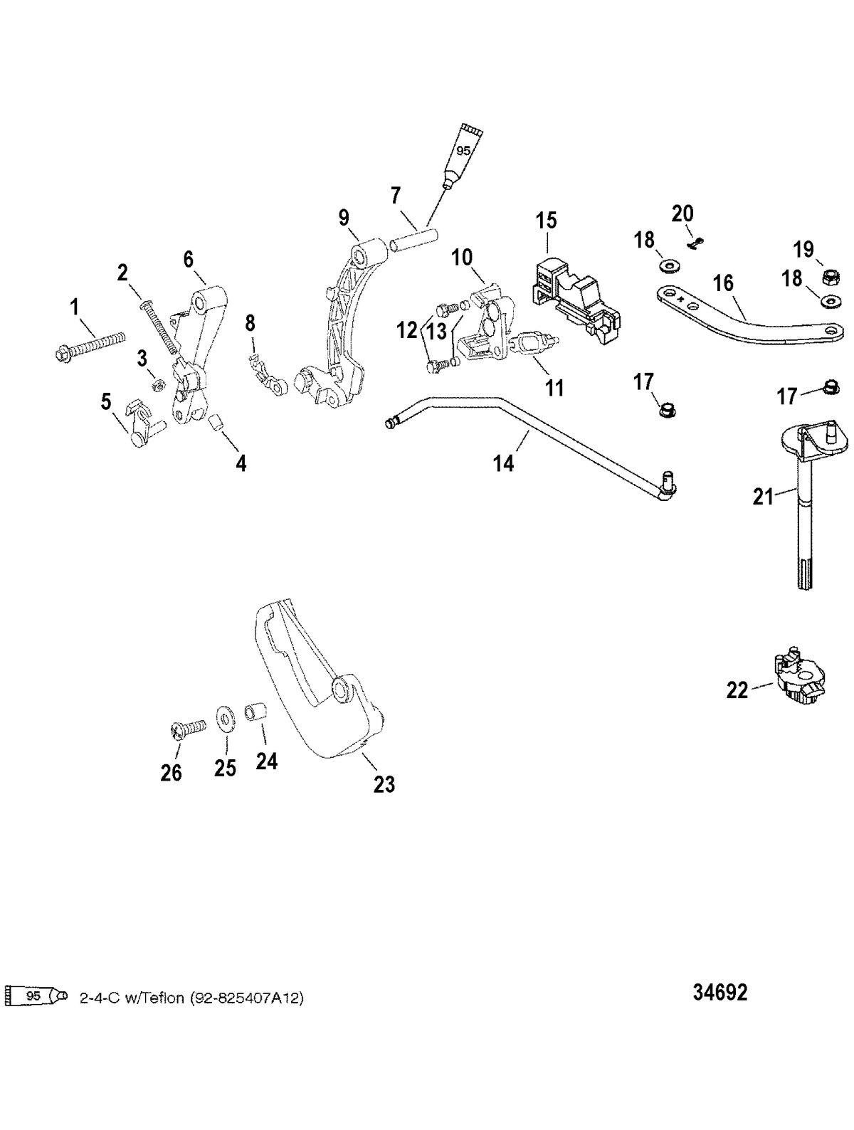MERCURY/MARINER 40 ITALY/45 BODENSEE 50/50 BIGFOOT 4-STROKE Linkage, Bigfoot