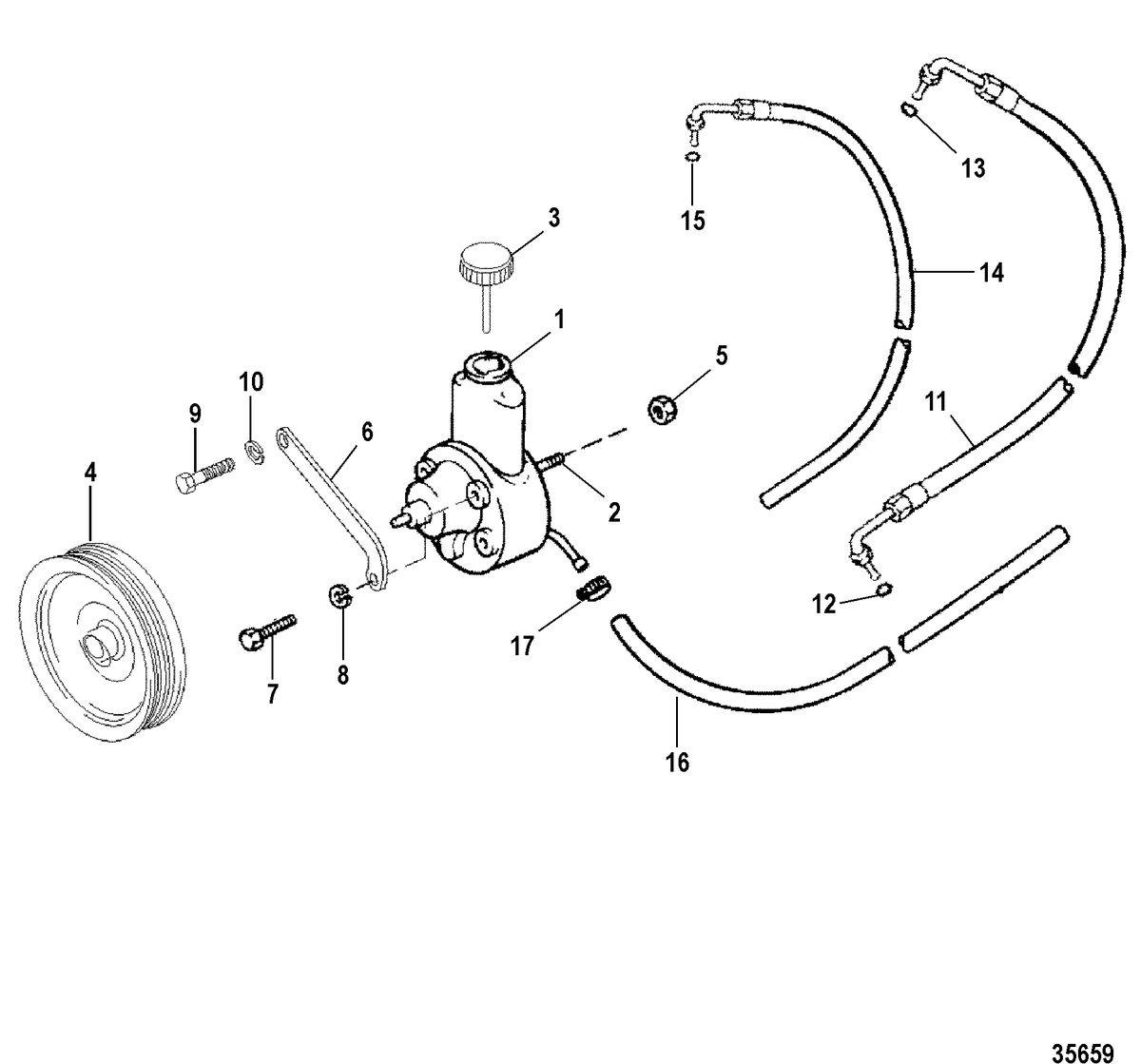 MERCRUISER 7.4L MPI BRAVO L29 (GEN VI) POWER STEERING COMPONENTS