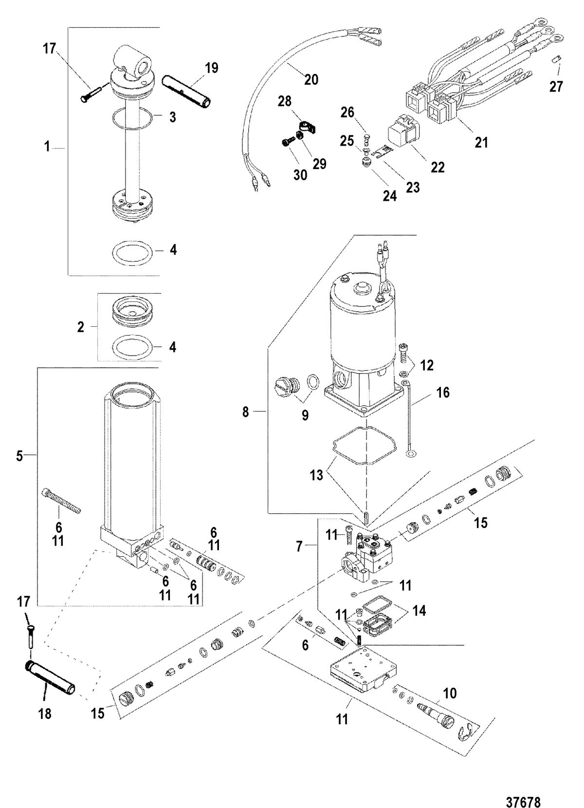MERCURY/MARINER 40/50 /45 BODENSEE/50 BIGFOOT 4-STROKE POWER TRIM COMPONENTS(BIGFOOT)
