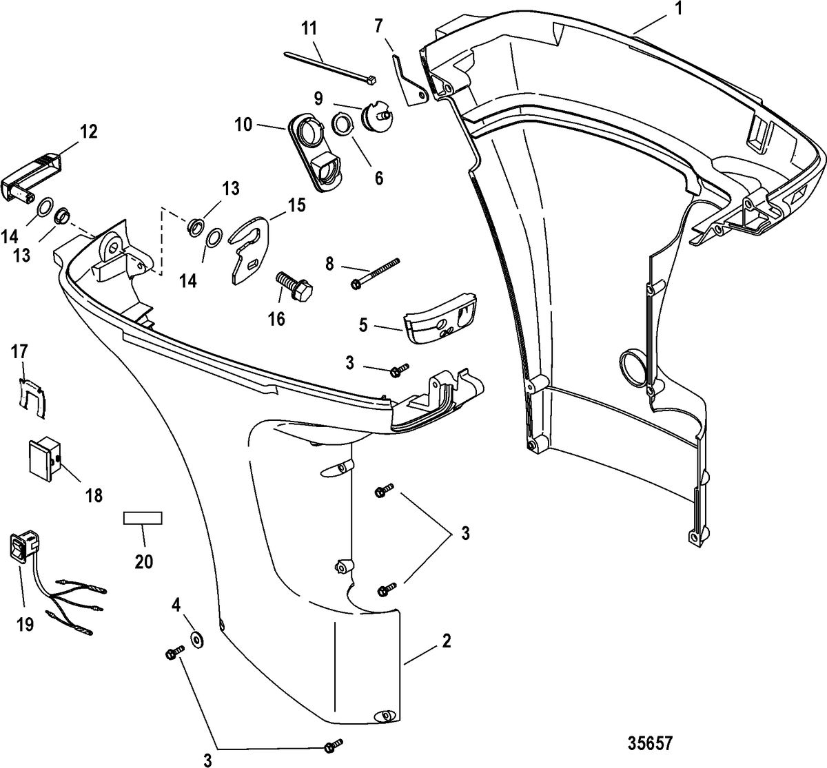 MERCURY 25 (4- STROKE) Bottom Cowl