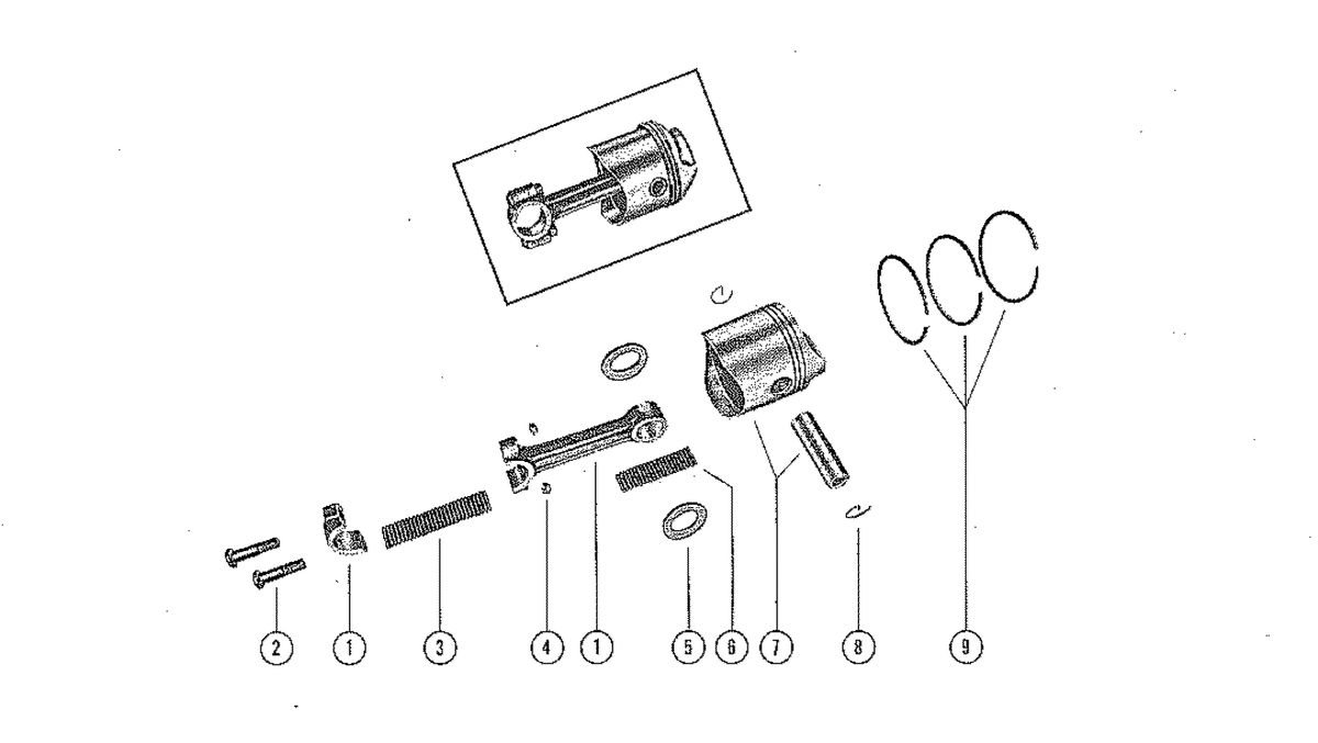 MERCURY MERC 110 PISTON AND CONNECTING ROD ASSEMBLY