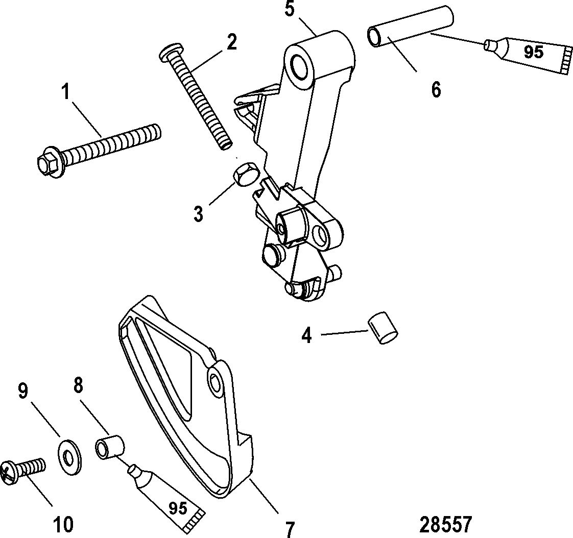 MERCURY/MARINER 40 CARB 4-STROKE (3 CYLINDER) Throttle Linkage