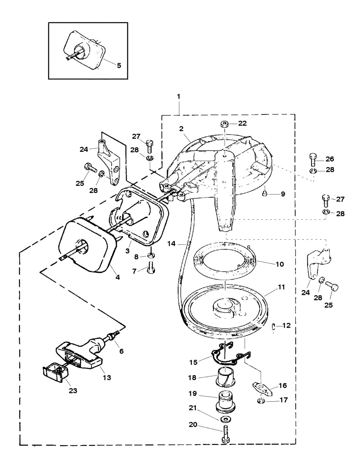 MARINER 8 H.P. K RECOIL STARTER (S/N M-100130/ML-402040 & BELOW)