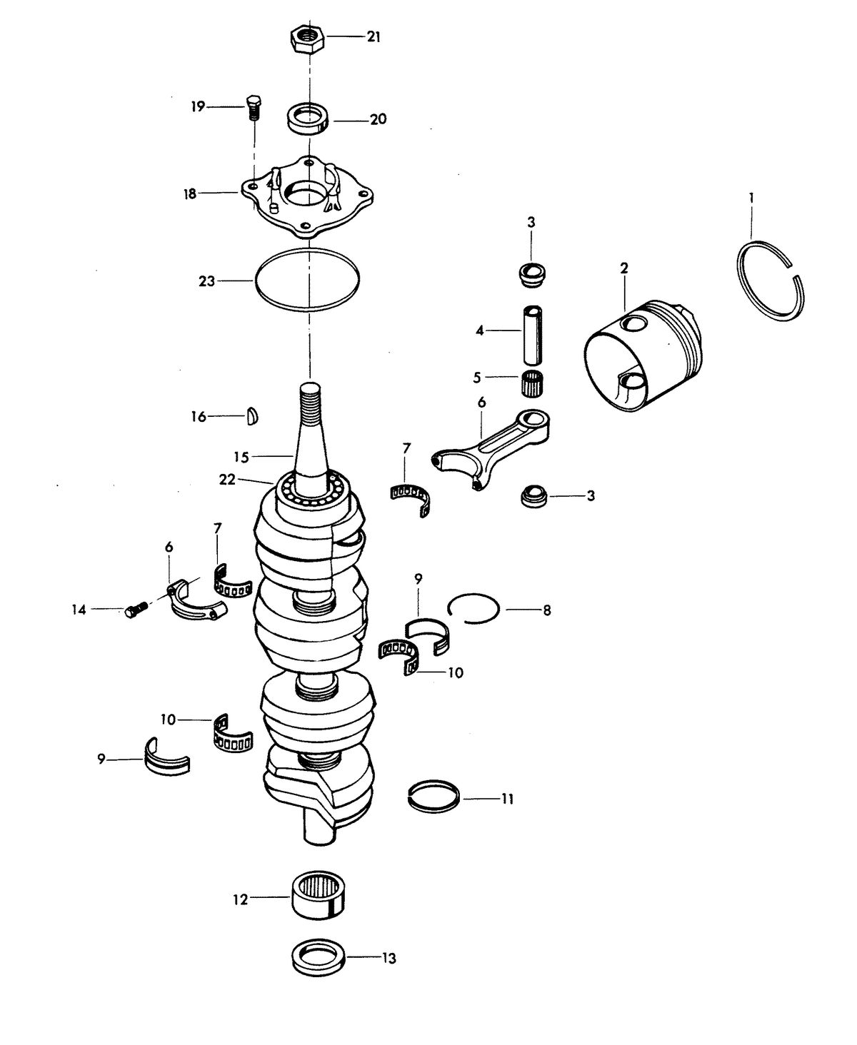 CHRYSLER 140 H.P. CHARGER DELUXE CRANKSHAFT AND PISTON GROUP