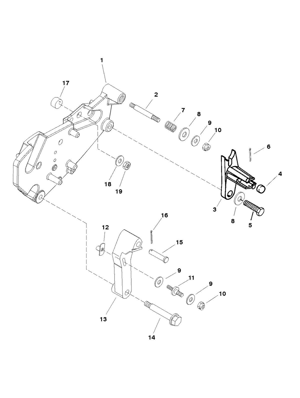 MERCRUISER 5.7LX TBI BRAV0 350 TBI MAG ALPHA (EFI) SHIFT BRACKET (BRAVO ENGINES)