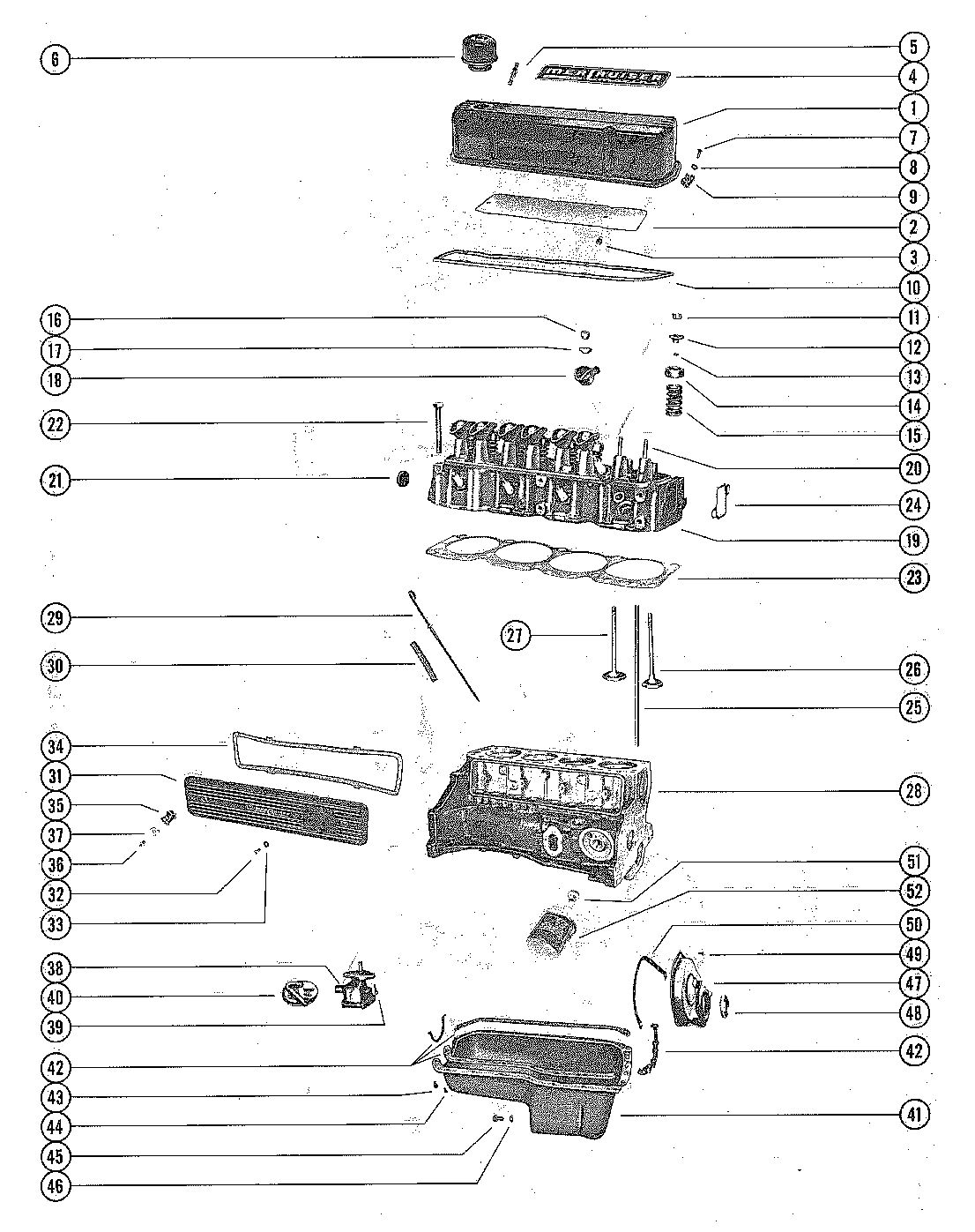 MERCRUISER 110 ENGINE CYLINDER HEAD AND OIL PAN