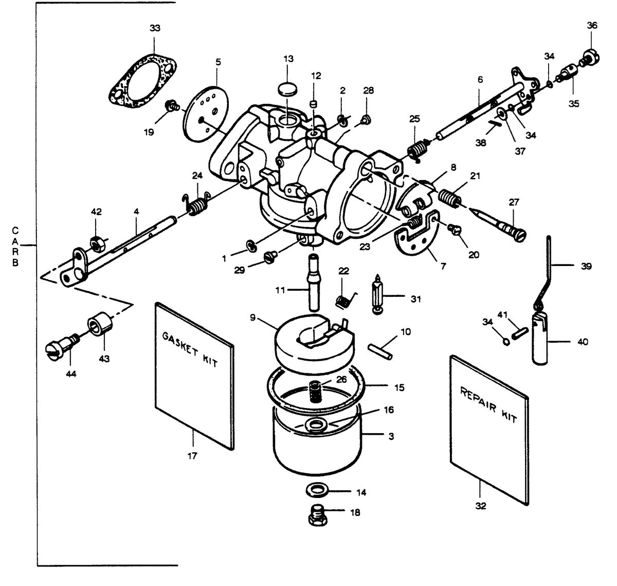 FORCE FORCE 1989 50 H.P. "B" MODELS CARBURETOR