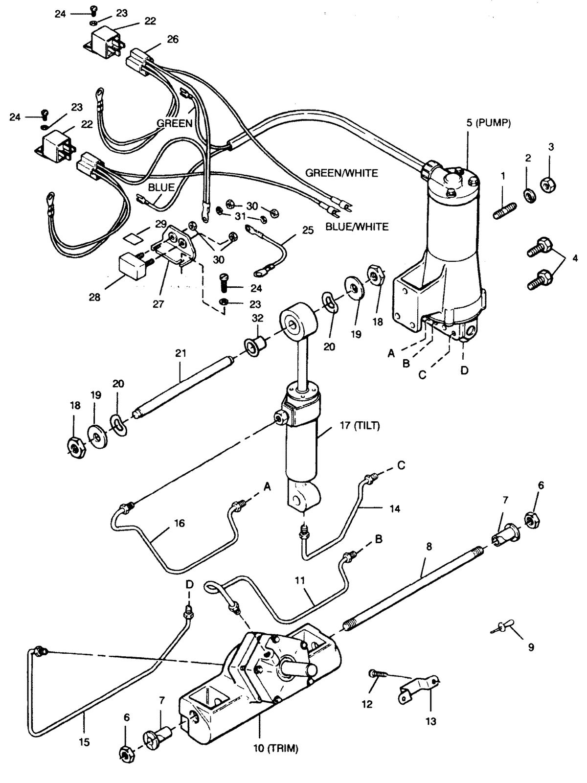 FORCE FORCE 90 HP1991 POWER TRIM UNIT