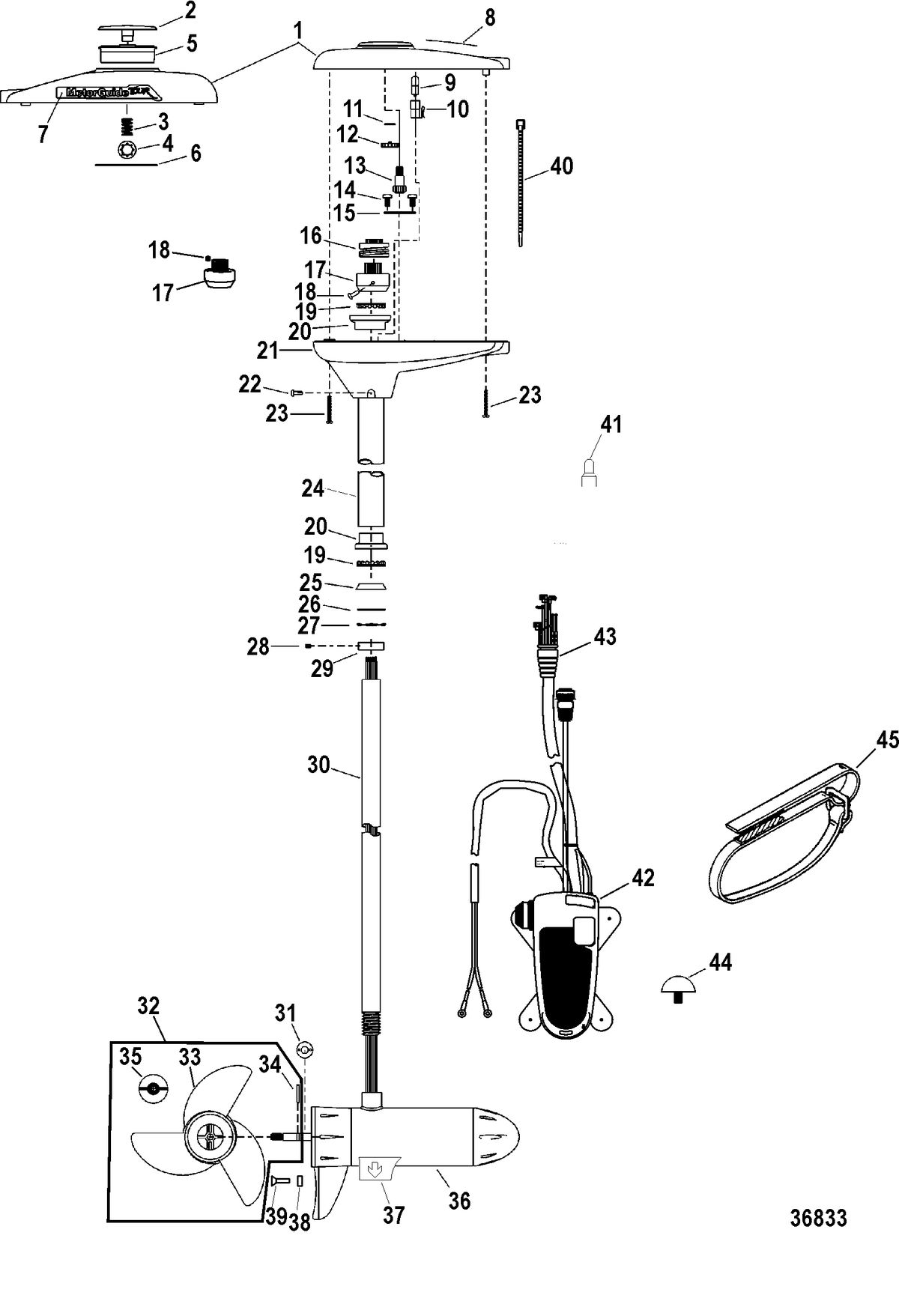 TROLLING MOTOR MOTORGUIDE TOUR, TOUR PINPOINT AND TOUR ES SERIES Complete Trolling Motor(TR70PFBD) (24 Volt)