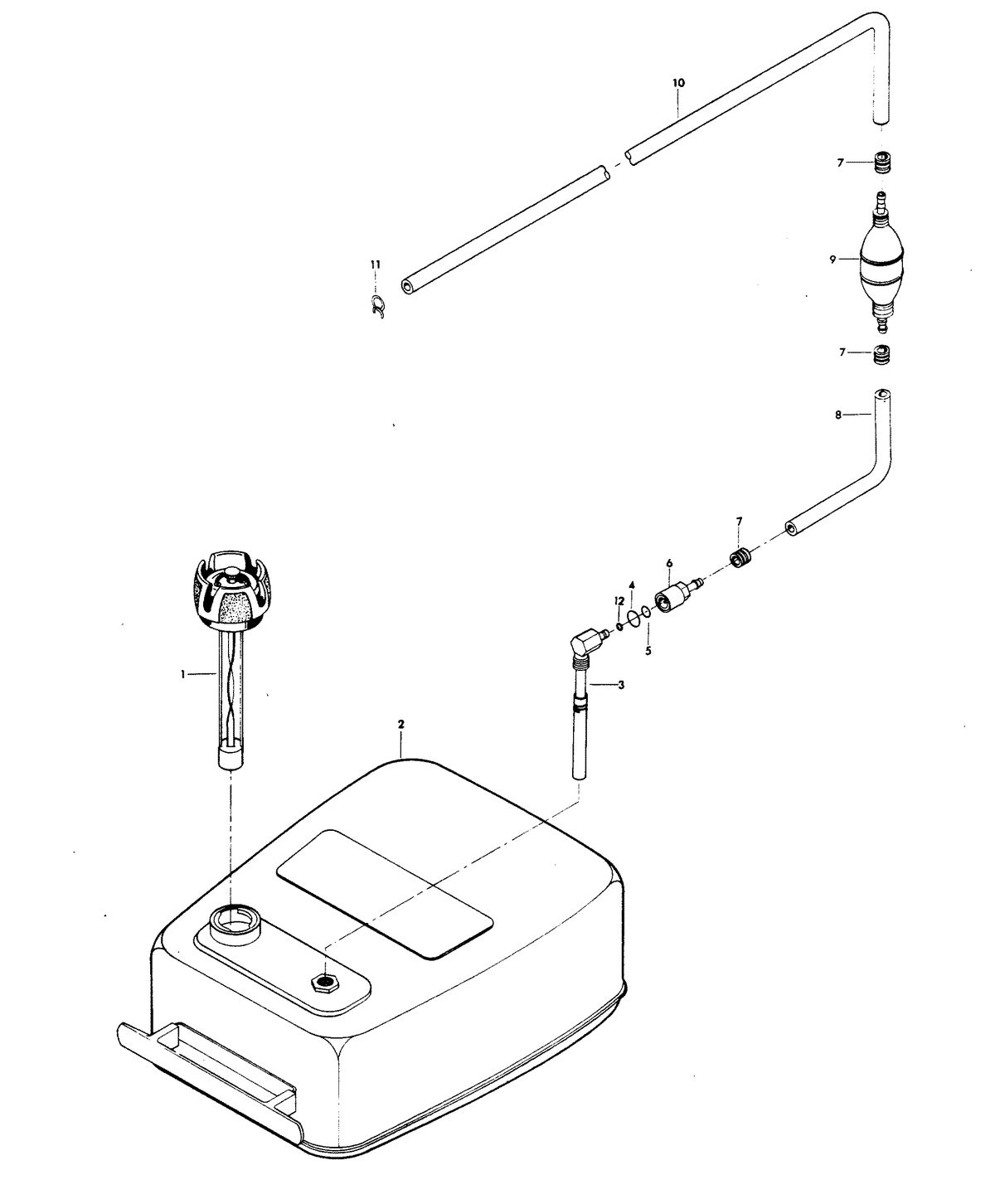 CHRYSLER 75 H.P. FUEL TANK AND LINE