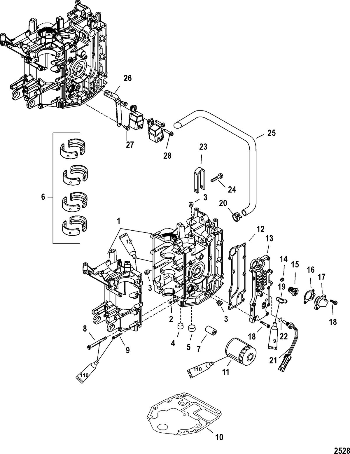 MERCURY/MARINER 30/40 CARB 4-STROKE (3 CYLINDER) Cylinder Block