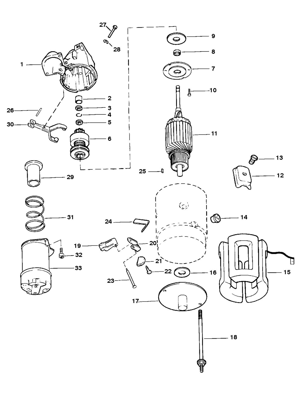 MERCRUISER 450 H.P. (454 CID) 7.4L ENGINE STARTER ASSEMBLY (50-99418A2) (3.500 IN. DIA. END CAP)
