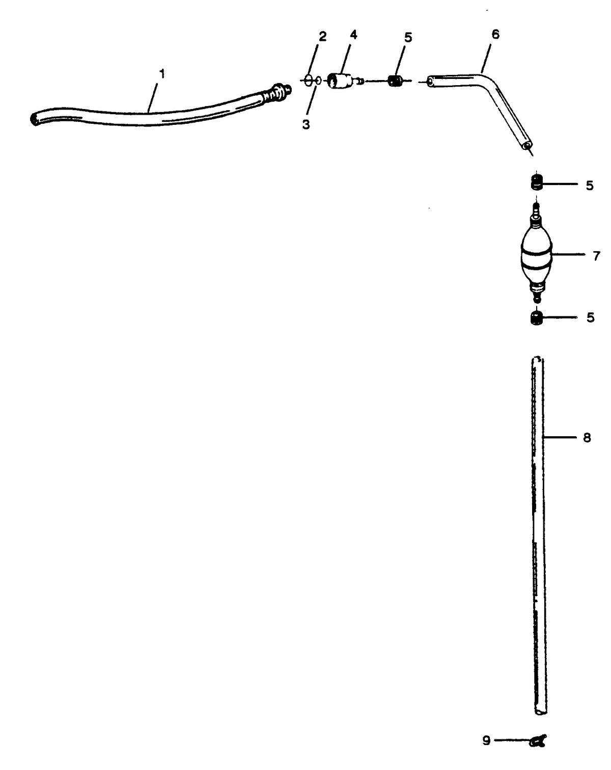 FORCE FORCE 1989 85 H.P. "C" MODELS FUEL LINE