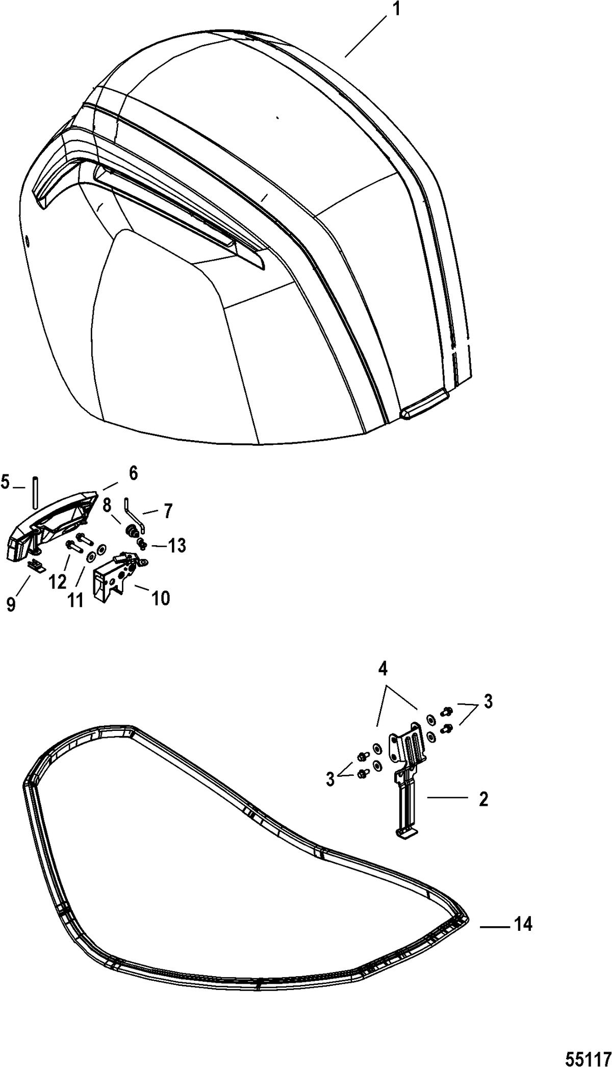 MERCURY/MARINER 75-115 4-STROKE Top Cowl