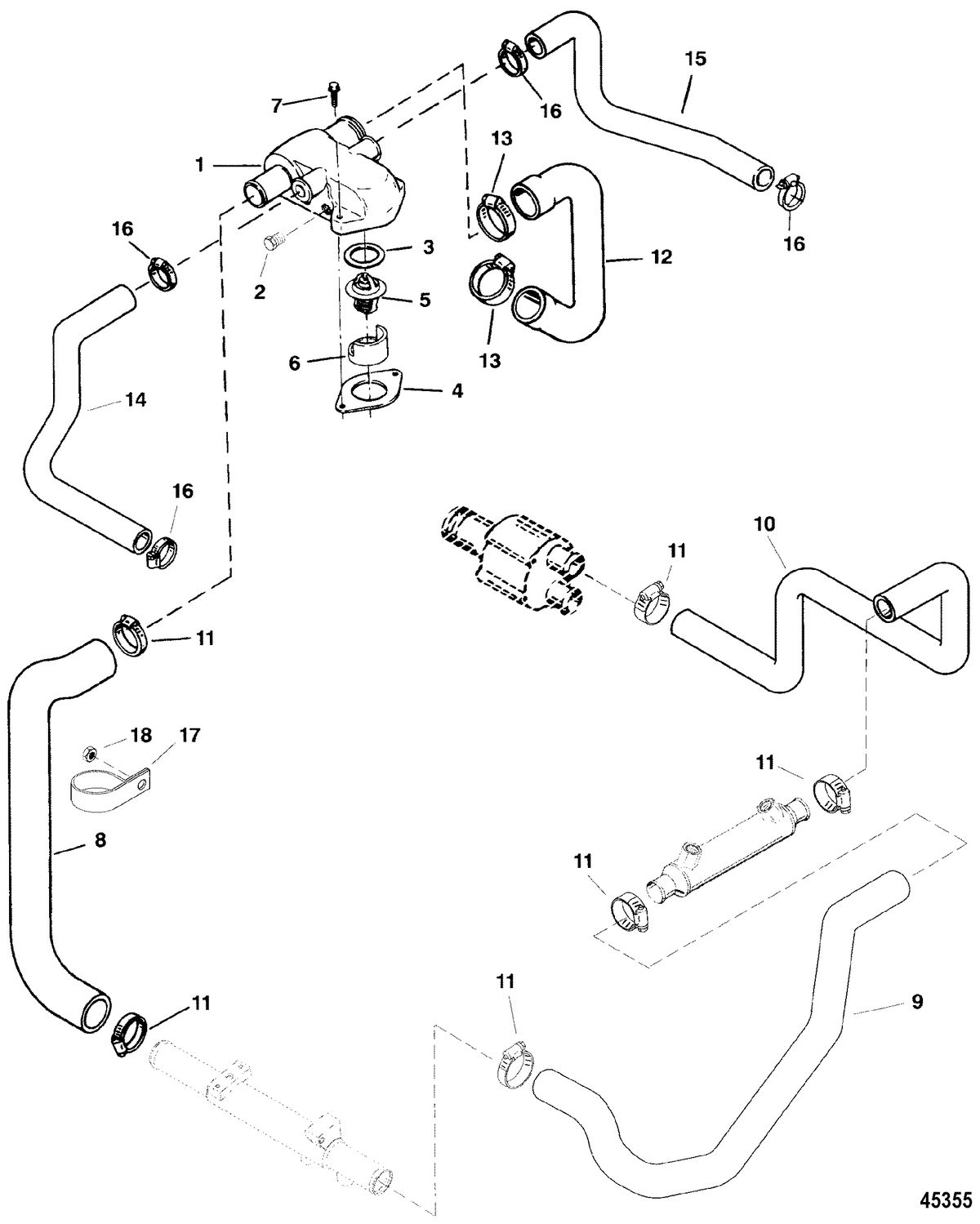 MERCRUISER 5.7L EFI (MIE)TBI (GEN+) STANDARD COOLING SYSTEM